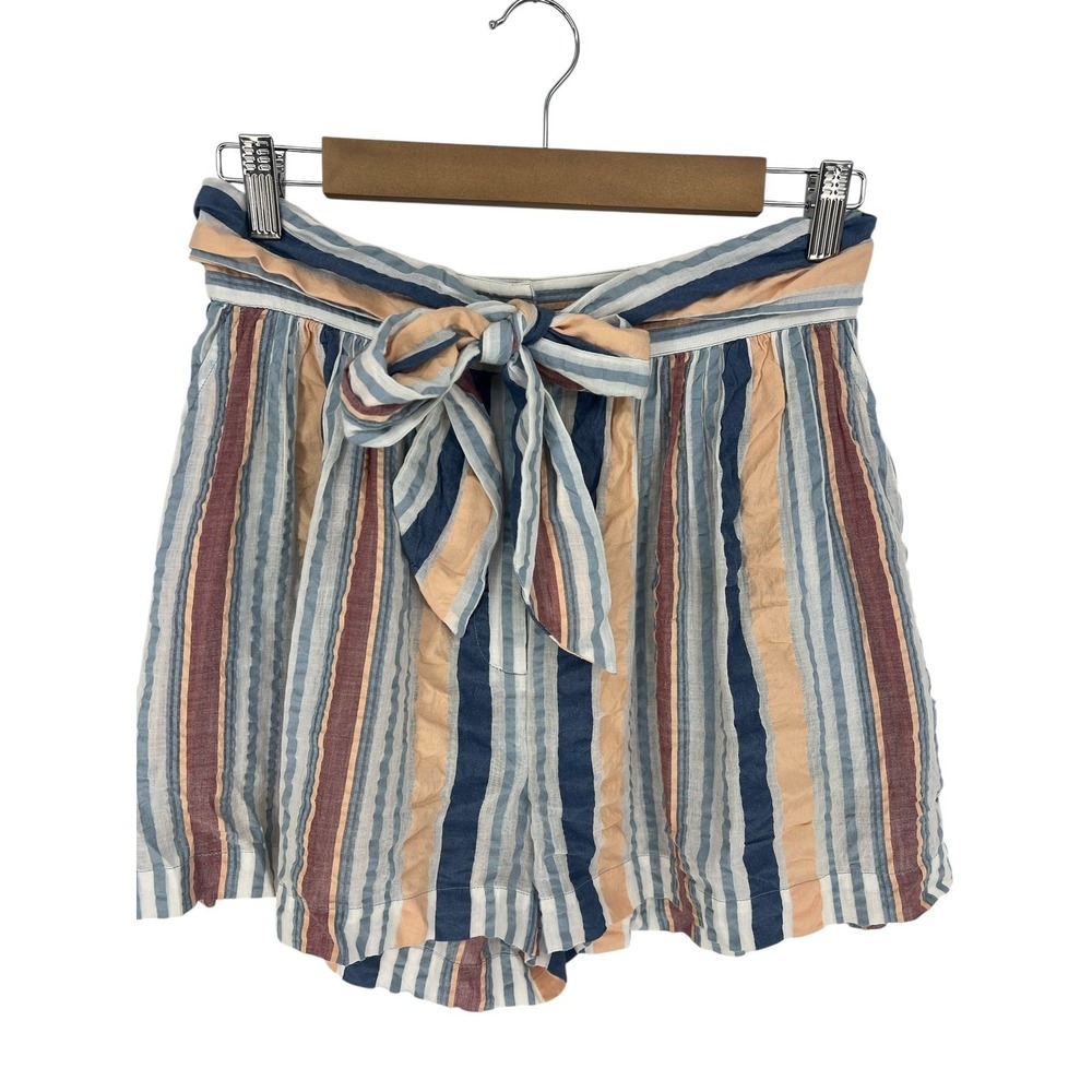 Ulla Johnson Martim Shorts Sky Blue Striped Tie Waist High Rise Short Size 4‎ - Picture 6 of 11